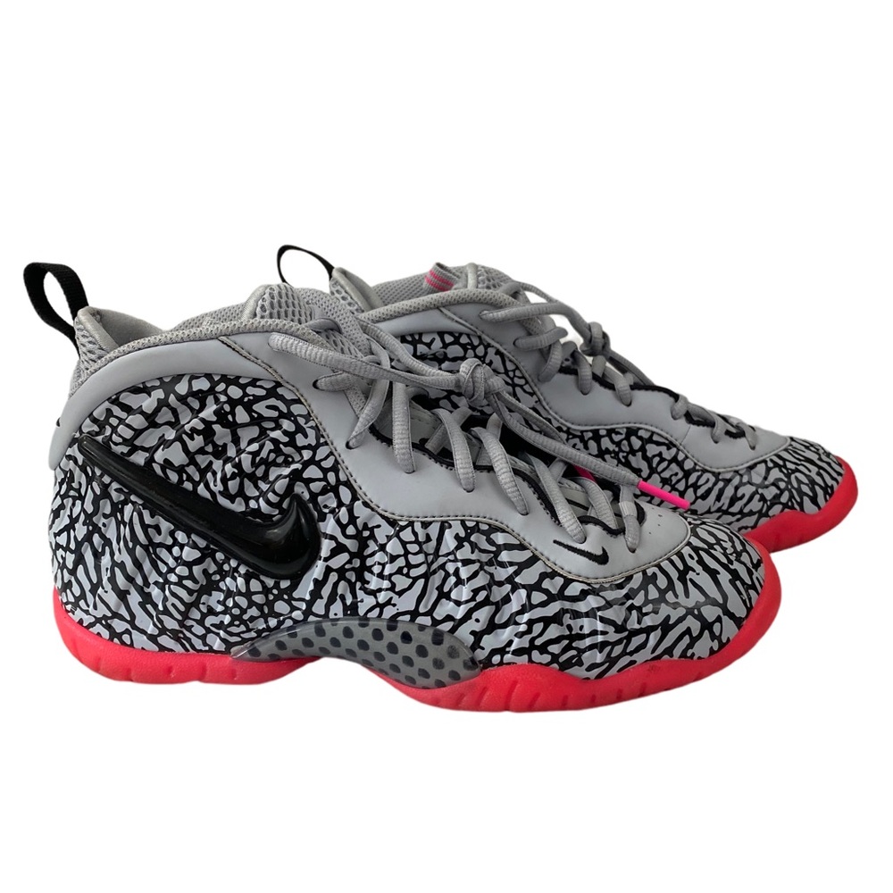 NIKE Little Posite Pro GS Wolf Grey/Black-Hyper Pink Sneakers